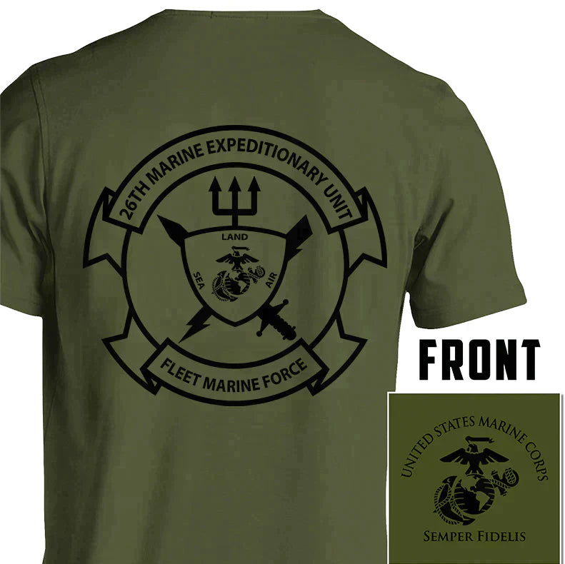 26th MEU Short Sleeve T-Shirt Logo OD Green