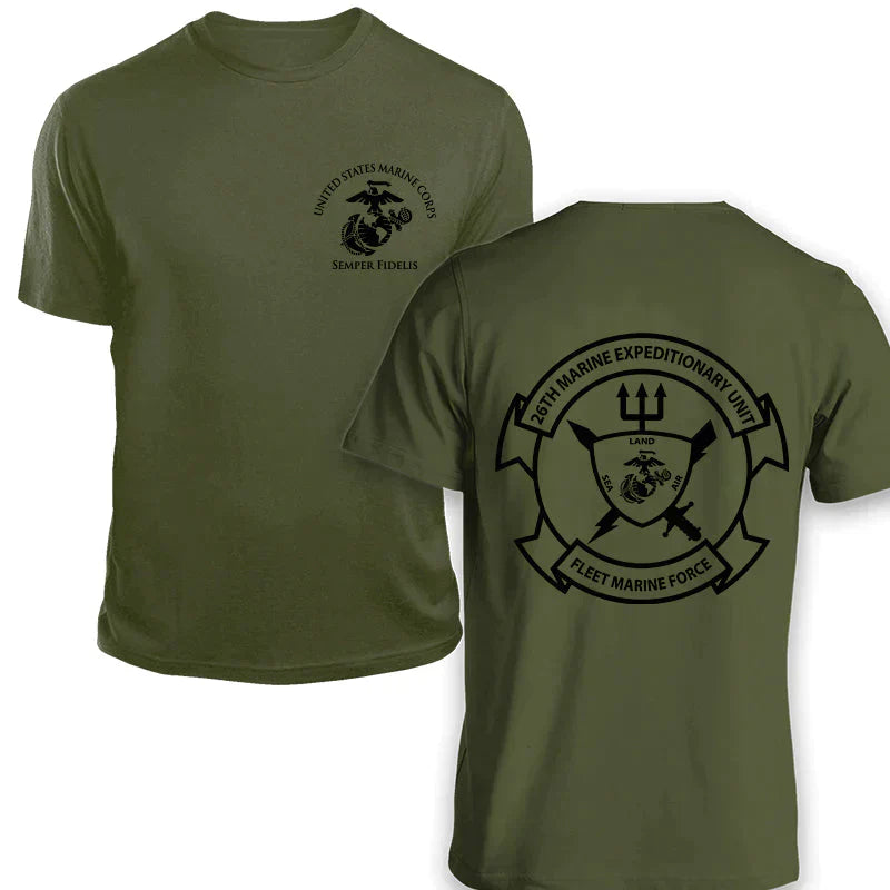 26th MEU Short Sleeve T-Shirt Logo OD Green
