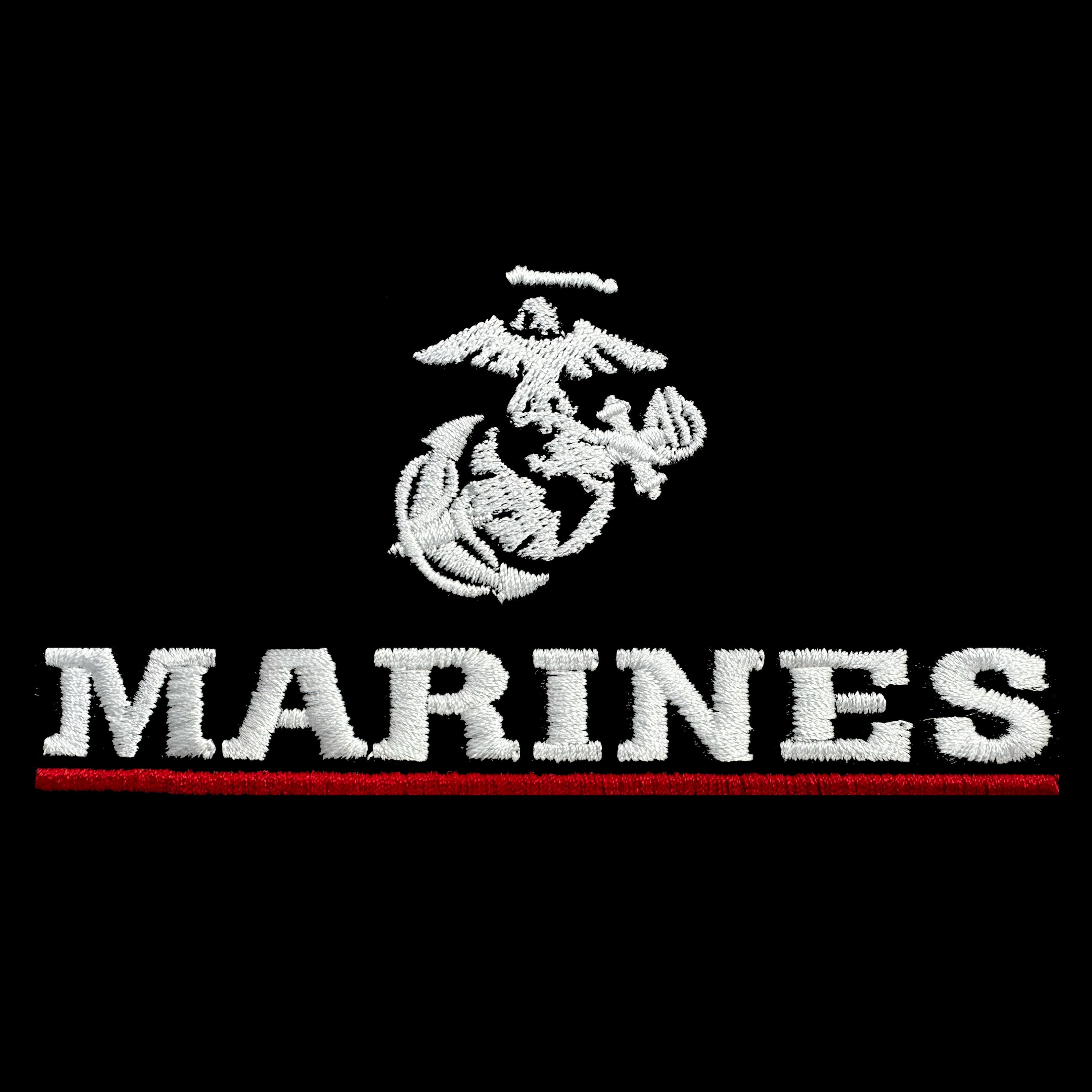 Marines Red Line Embroidered Hat <br> Flexible Fit USMC Cover