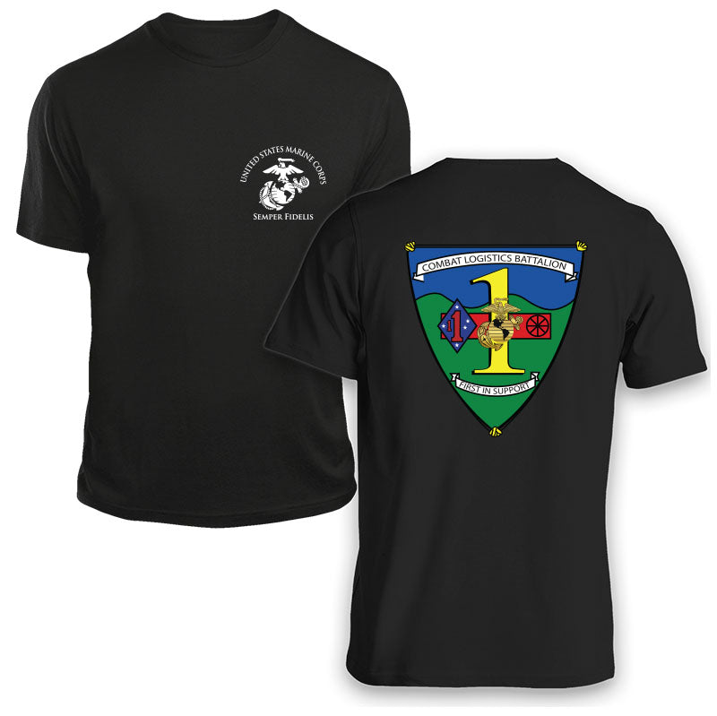 Combat Logistics Battalion USMC Unit T-Shirt, CLB-1 logo, USMC gift ideas for men, Marine Corp gifts men or women