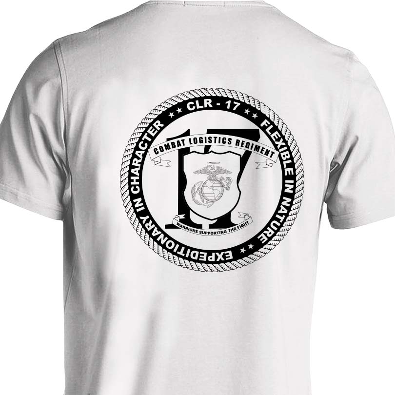 Combat Logistics Regiment Unit Logo White Short Sleeve T-Shirt