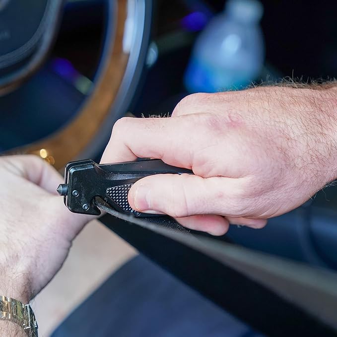 Firefighter - Black Folding Spring Assisted Tactical Knife