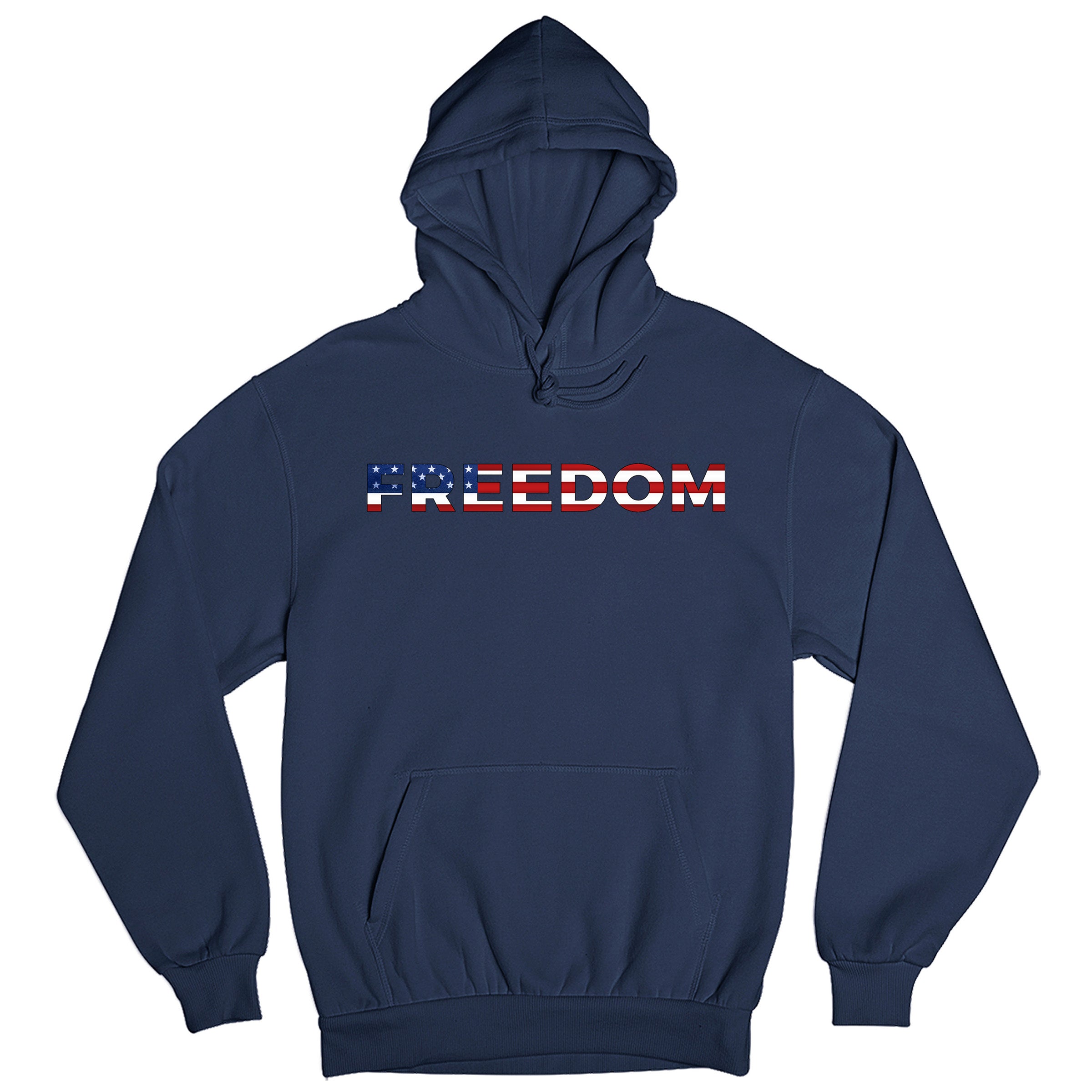 America's 250th birthday hoodie. USA 250 years anniversary hoodie with freedom eagle design and American flag back print. Navy Blue Patriotic Hoodie