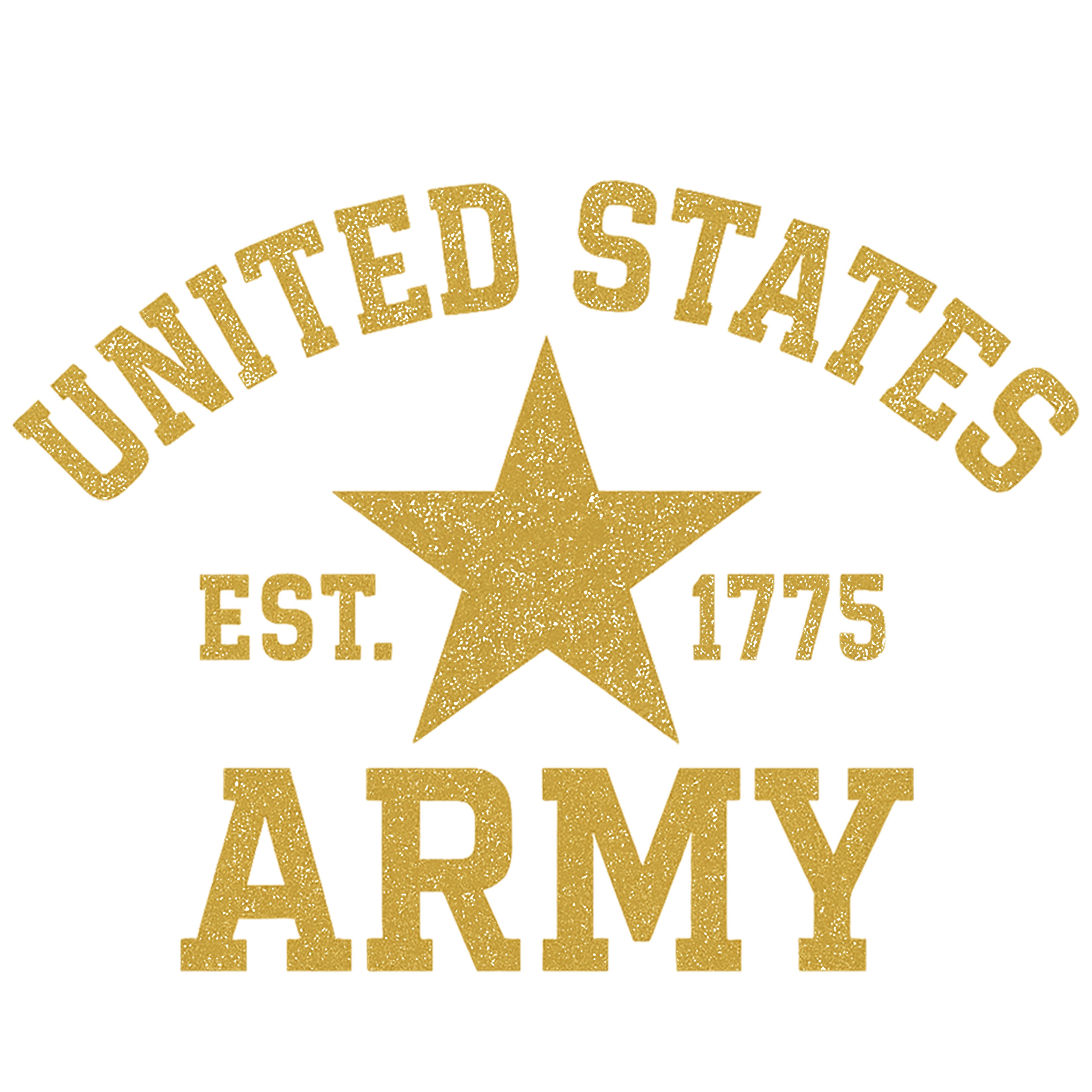 Gold 'United States Army' text with a star