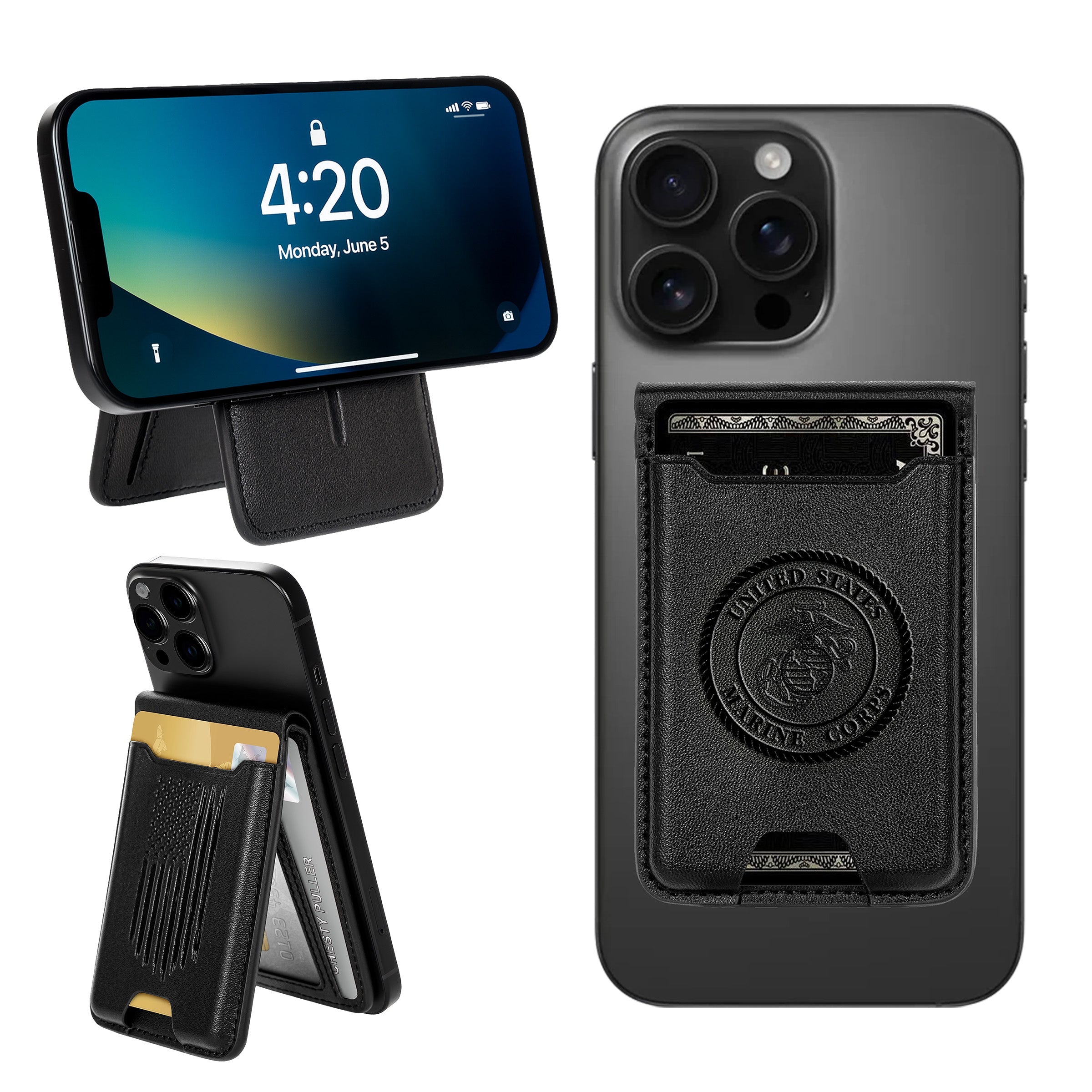 USMC leather Iphone Wallet