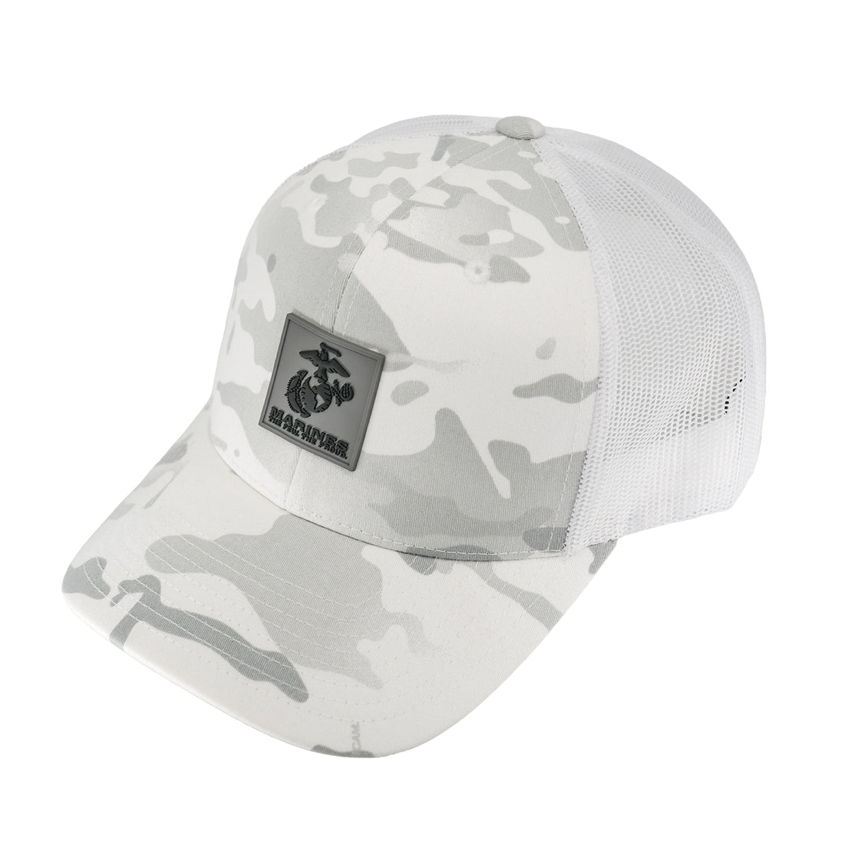 Marines Arctic Multicam Trucker Hat <br> Rubber EGA Patch Snapback