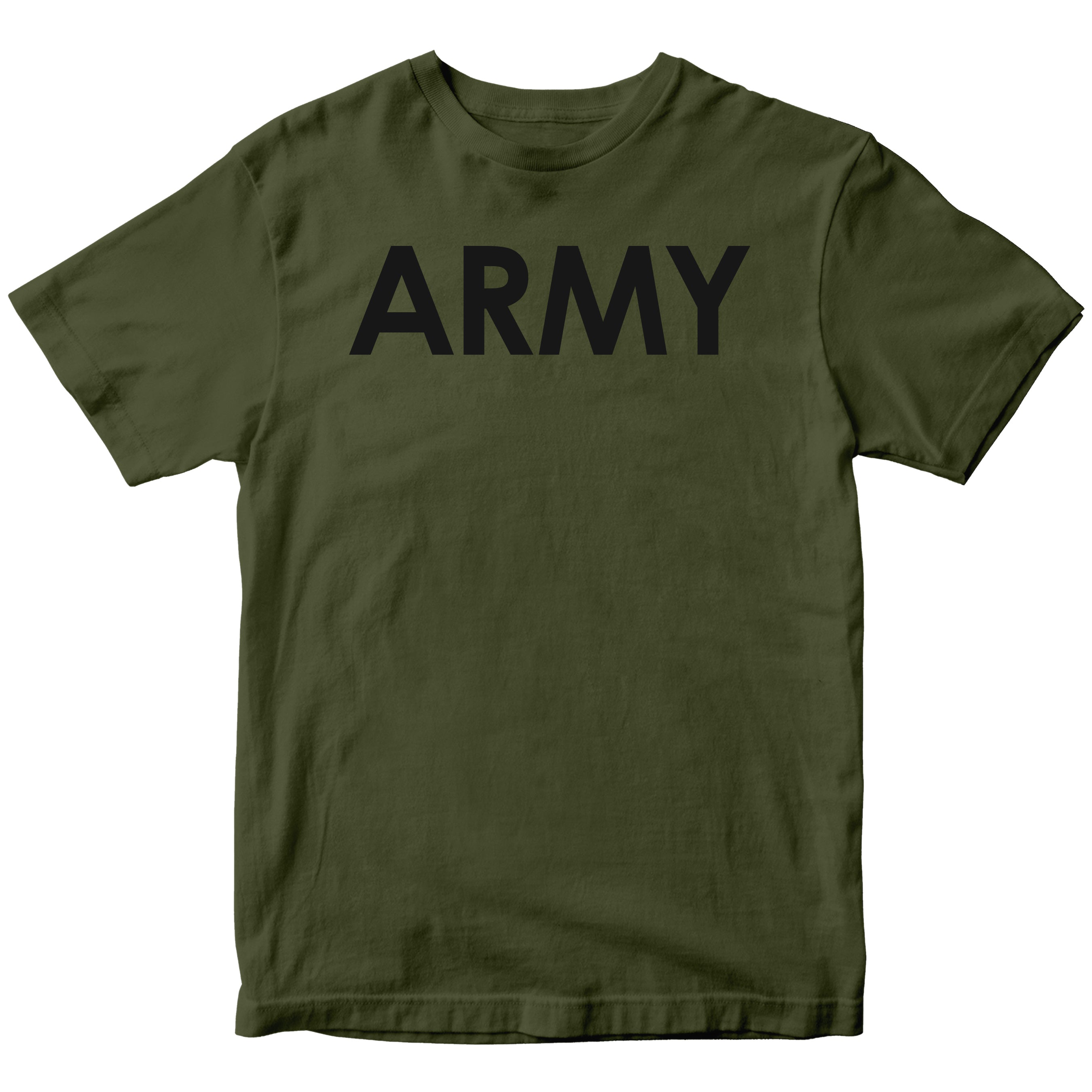 Green t-shirt with 'ARMY' printed across chest. Army Vintage Style Tee