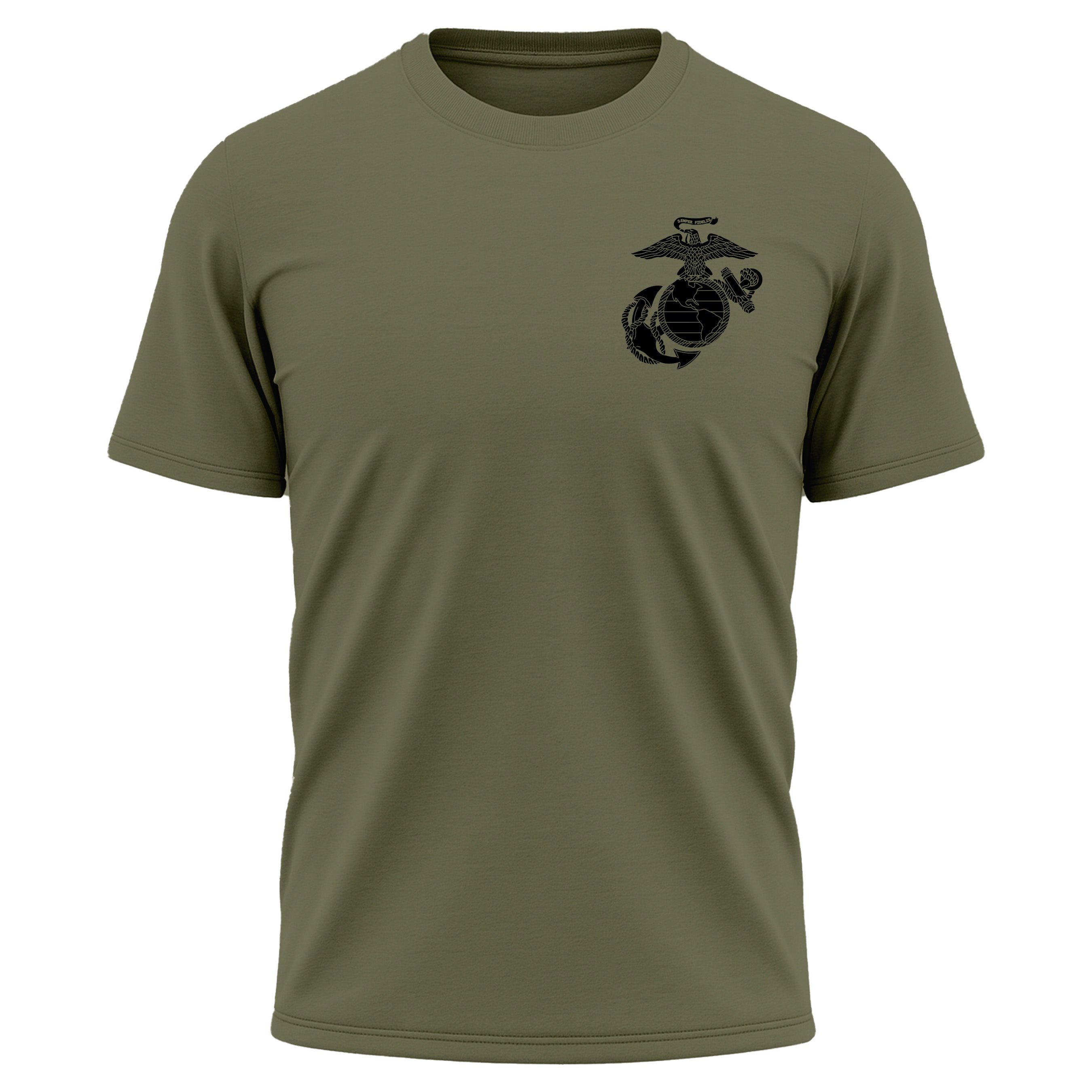 Marines vintage EGA chest seal performance T-shirt with Eagle Globe and Anchor tee. USMC performance Tee. USMC Activewear
