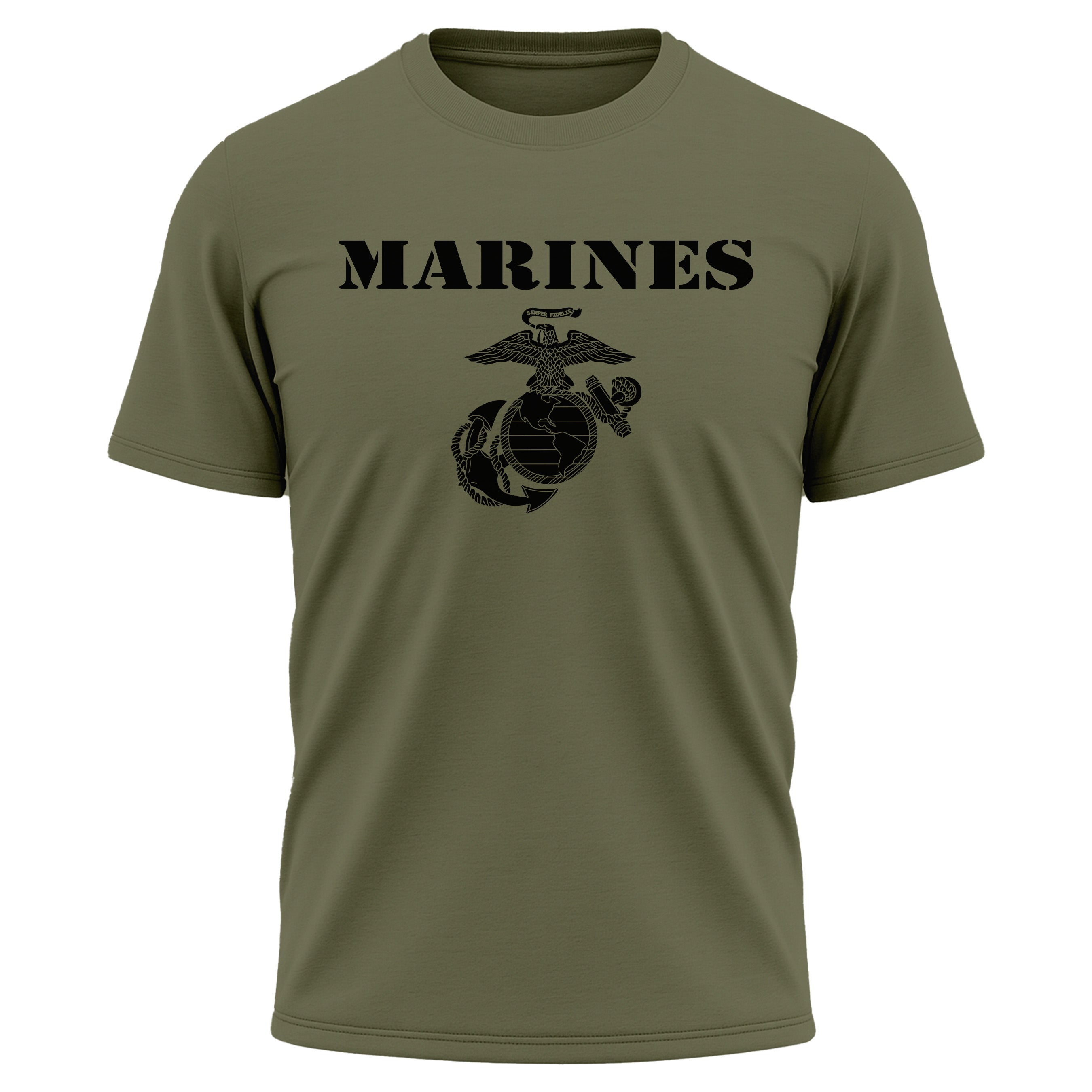 Vintage Marines EGA performance T-shirt with classic USMC Eagle Globe and Anchor. USMC workout tee. Marine Corps activewear