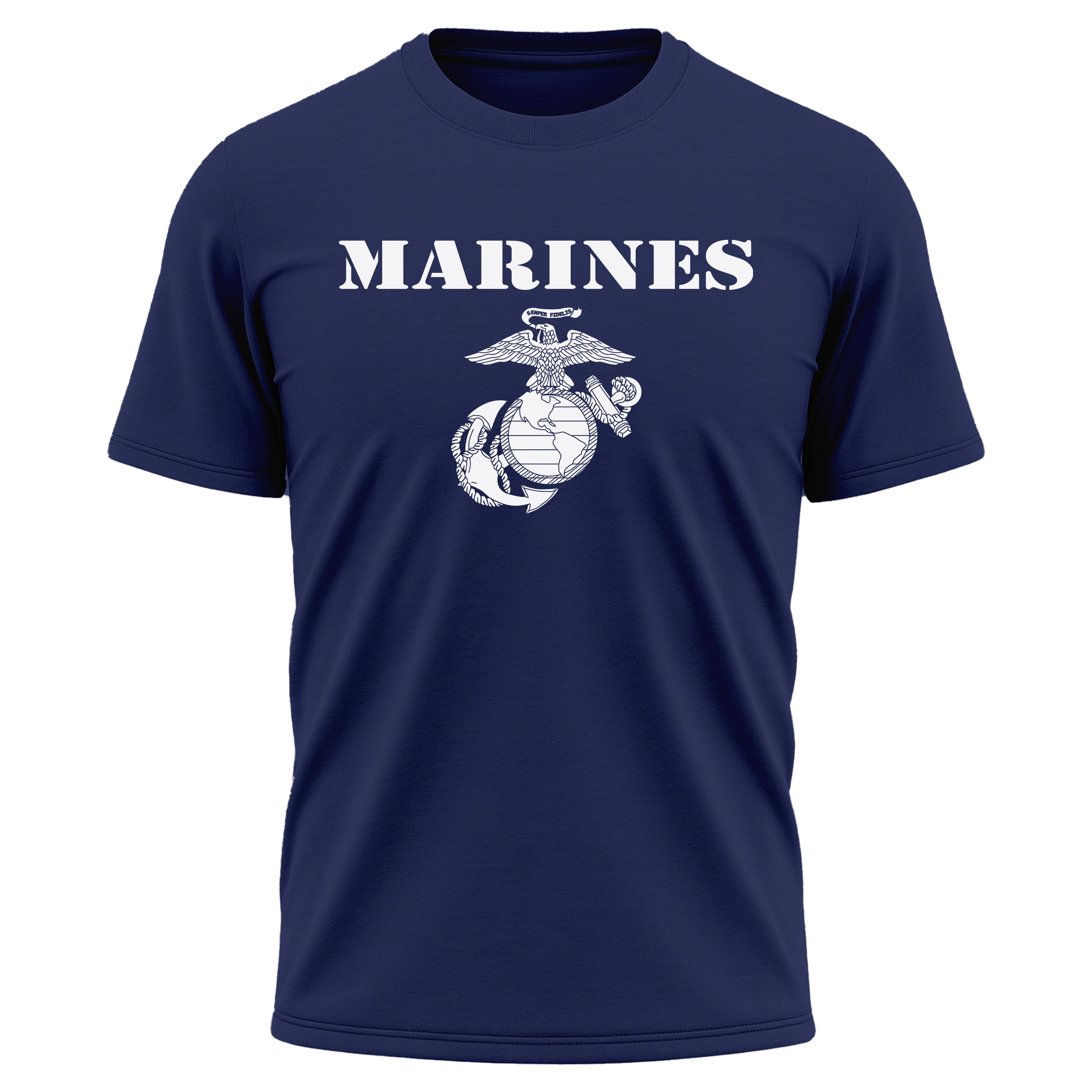 Vintage Marines EGA performance T-shirt with classic USMC Eagle Globe and Anchor. Navy USMC workout tee. Marine Corps activewear