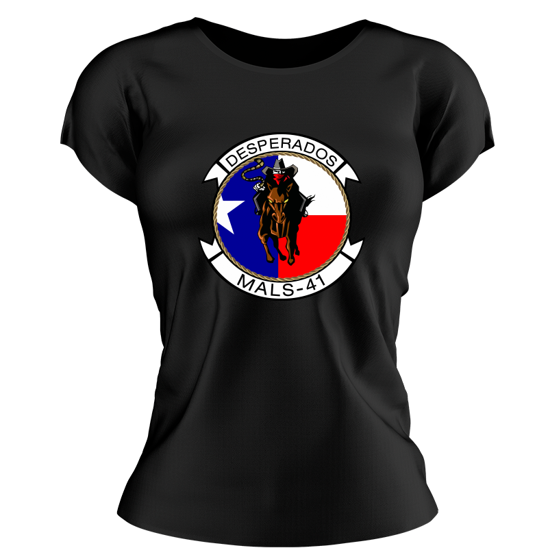 Marine Aviation Logistics Squadron 41 (Mals-41) Women's Unit Logo T-Shirt, MALS-41 logo, MALS-41 Marines USMC