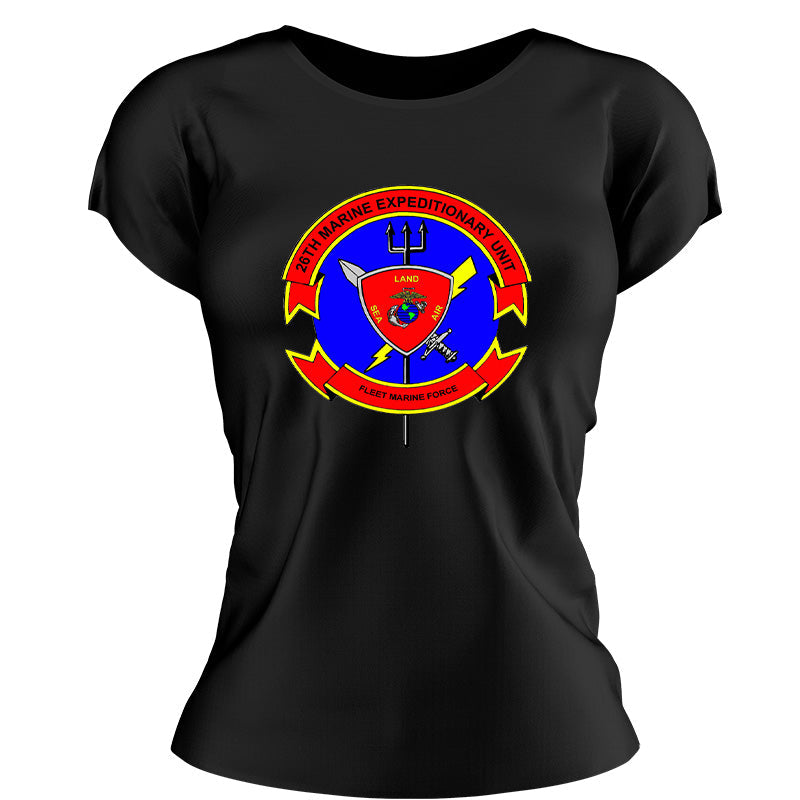 26th Marine Expeditionary Unit , 26th MEU Marines USMC Unit ladie's T-Shirt, 26th MEU USMC Unit logo, USMC gift ideas for women, Marine Corp gifts for women 26th Marine Expeditionary Unit