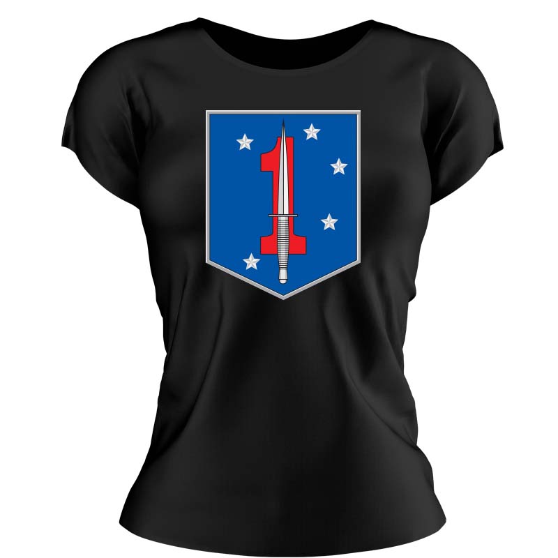 1st MSOB USMC Unit ladie's T-Shirt, 1st MSOB logo, USMC gift ideas for women, Marine Corp gifts for women 1st Marine Raider Bn