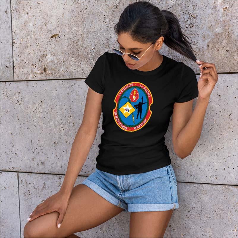 Second Battalion Sixth Marines USMC Unit ladie's T-Shirt, 2/6 USMC Unit logo, USMC gift ideas for women, Marine Corp gifts for women 2nd Battalion 6th Marines
