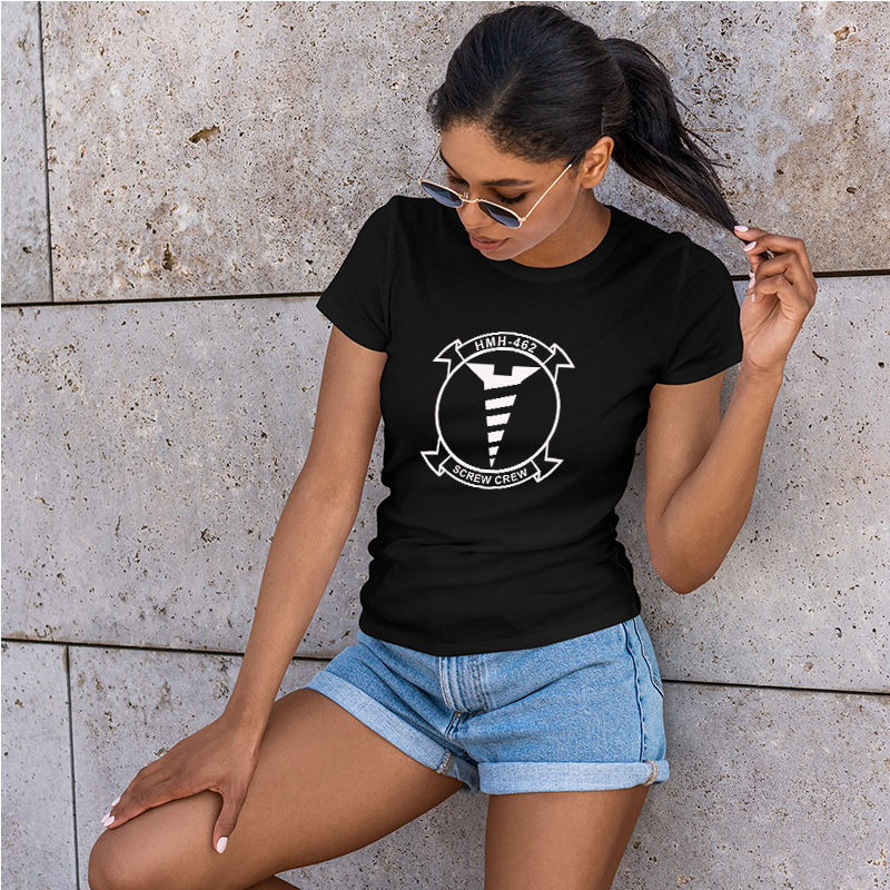HMH-462 Marines Women's Unit Logo T-Shirt, HMH-462 Marines logo gear Marine Corp gift ideas for women