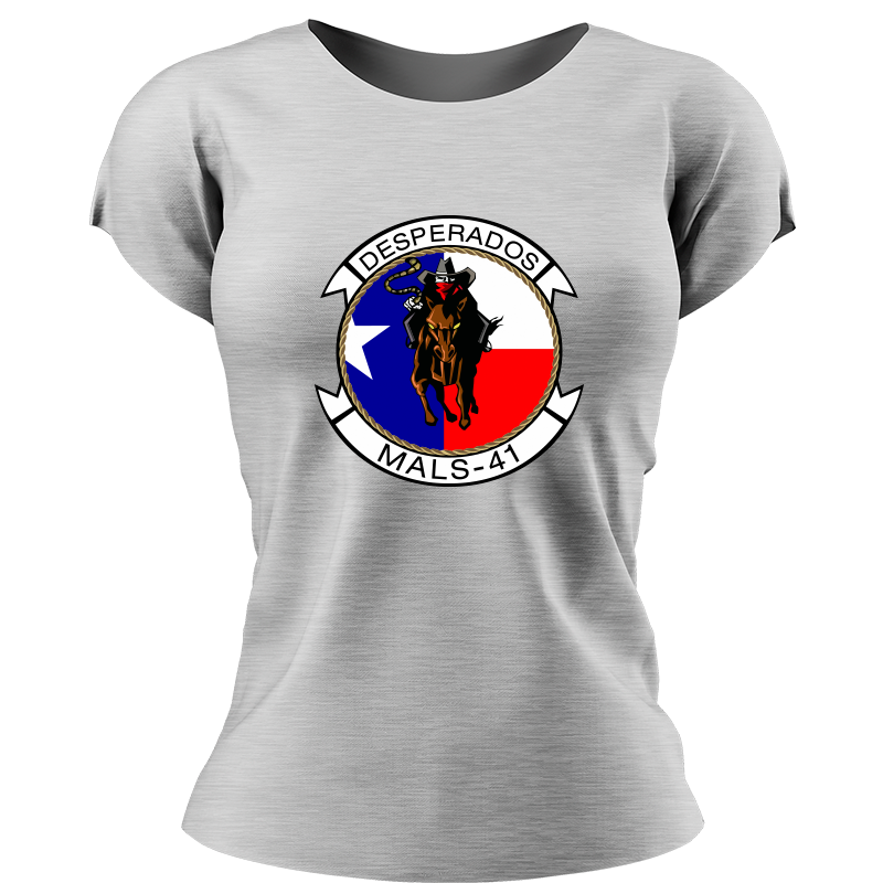 Marine Aviation Logistics Squadron 41 (Mals-41) Women's Unit Logo T-Shirt, MALS-41 logo, MALS-41 Marines USMC