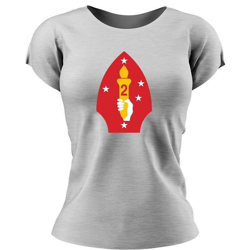 Second Marine Division USMC Unit ladie's T-Shirt, 2D MARDIV USMC Unit logo, USMC gift ideas for women, Marine Corp gifts for women 2nd Marine Division