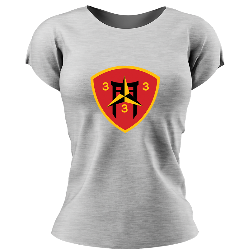 Third Battalion Third Marines, (3/3) Marines USMC Unit ladie's T-Shirt, 3/3 USMC Unit logo, USMC gift ideas for women, Marine Corp gifts for women 3rd Battalion 3rd Marines