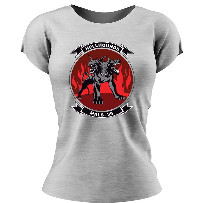 Marine Aviation Logistics Squadron 39 (Mals-39) Women's Unit Logo T-Shirt, MALS-39 Hellhoundslogo, MALS-39 Marines USMC Hellhounds Version