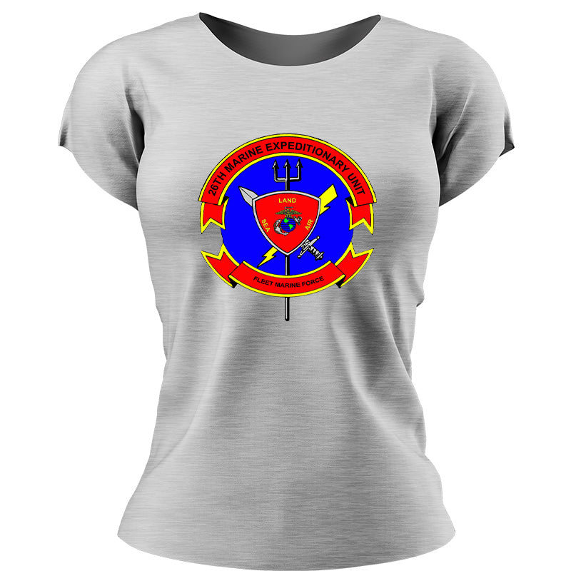 26th Marine Expeditionary Unit , 26th MEU Marines USMC Unit ladie's T-Shirt, 26th MEU USMC Unit logo, USMC gift ideas for women, Marine Corp gifts for women 26th Marine Expeditionary Unit