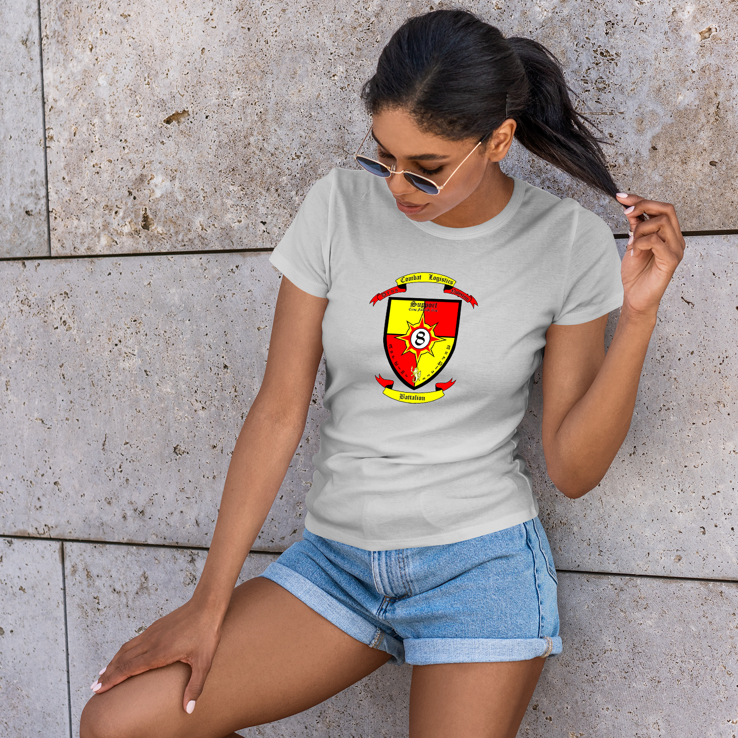 CLB-8 USMC Unit Ladies T-Shirt, CLB-8, USMC gift ideas for women, Marine Corp gifts for women CLB-8 Women's Combat Logistics Battalion-8 Unit t-shirt-USMC Unit Shirts USMC Gifts