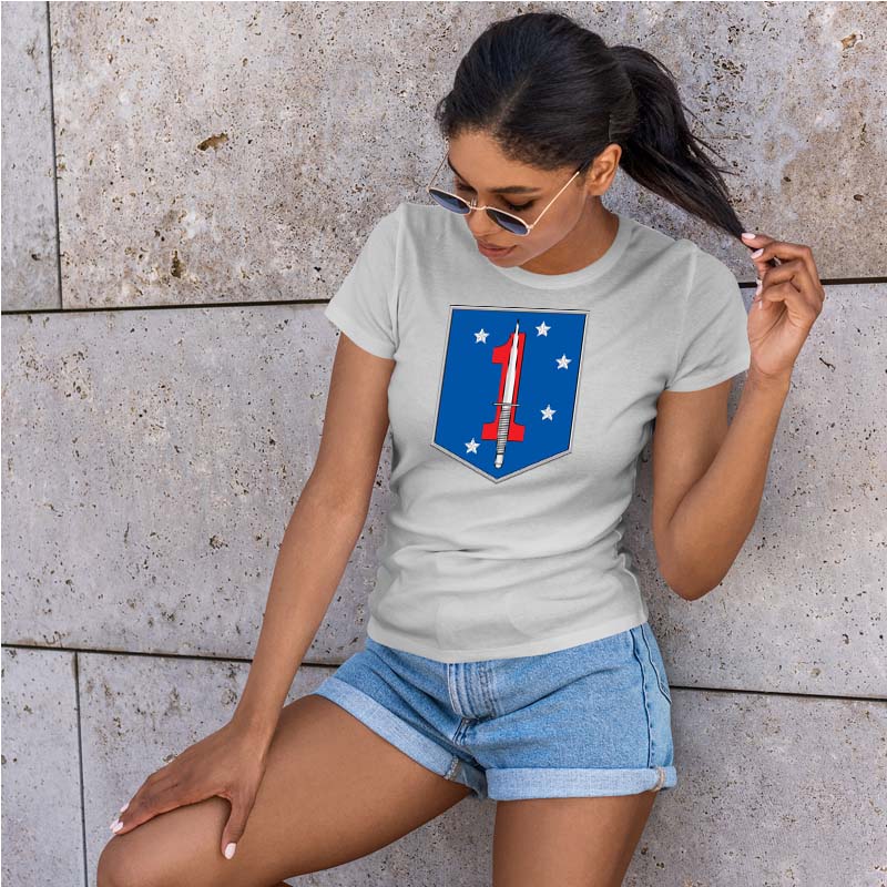 1st MSOB USMC Unit ladie's T-Shirt, 1st MSOB logo, USMC gift ideas for women, Marine Corp gifts for women 1st Marine Raider Bn