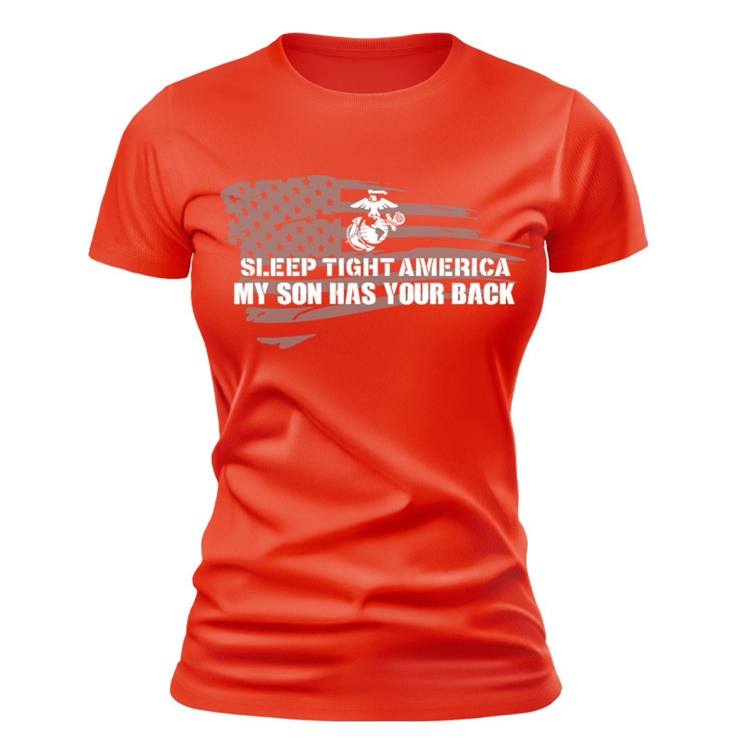 Women's "Sleep Tight America, My *Marine* Has Your Back" T-Shirt