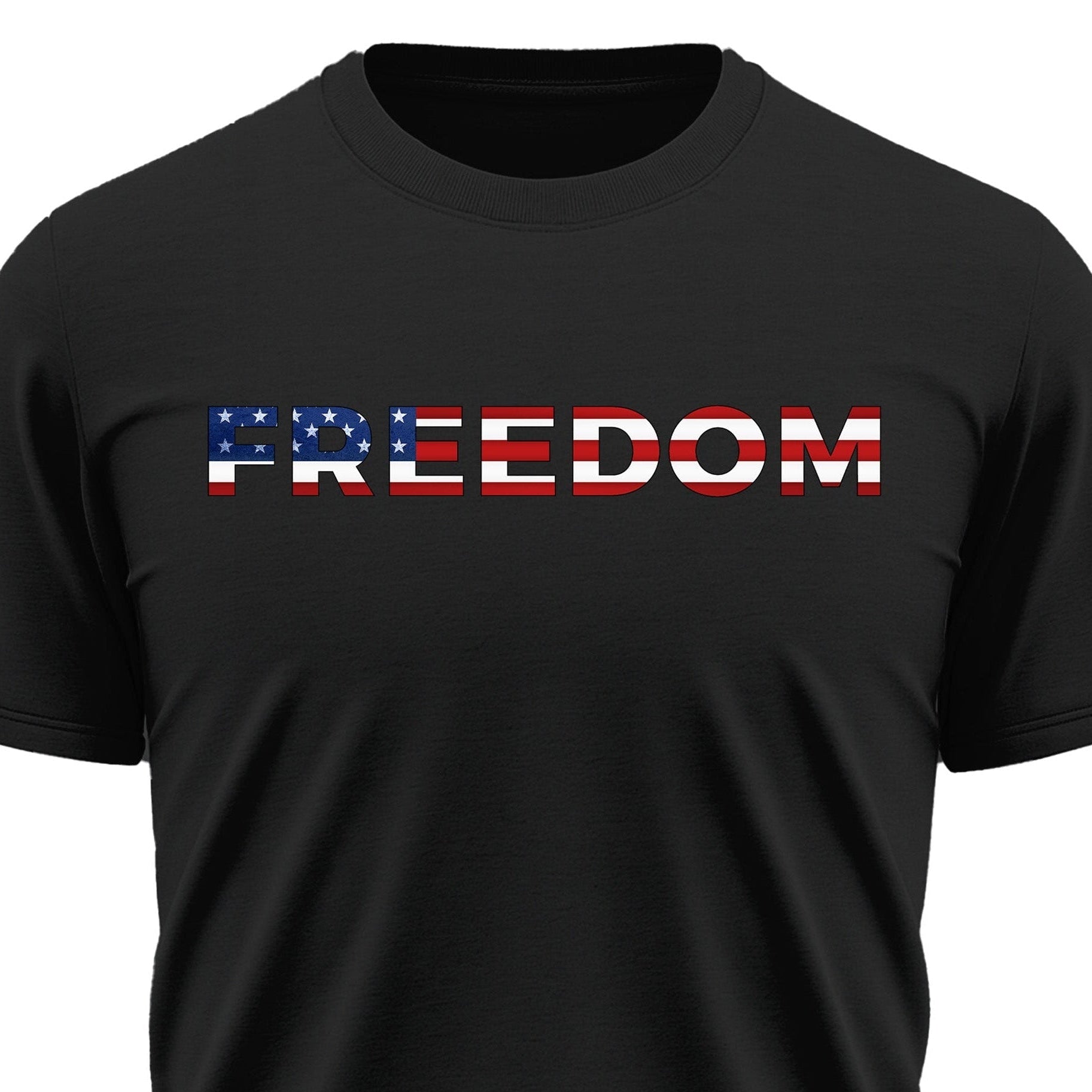 America 250th birthday performance T-shirt with freedom design. America's 250th anniversary tee. USA 250 Years patriotic Black T-shirt.