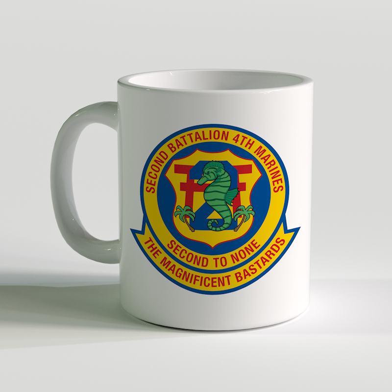 2/4 Coffee Mug, 2nd Bn 4th marines, USMC Coffee Mug, second to none, the magnificent bastards