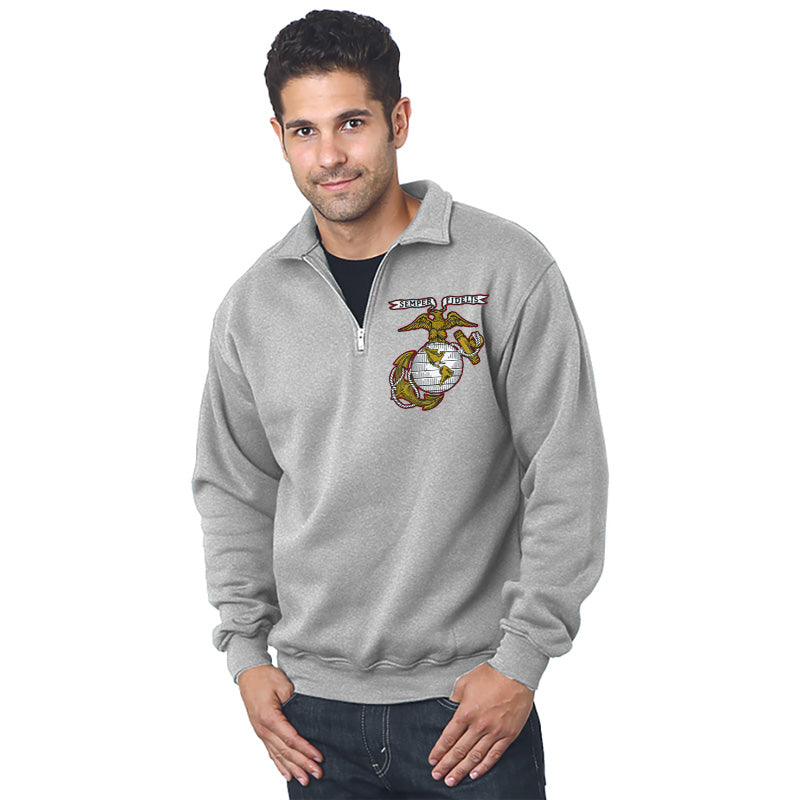 1/4 zip USMC pullover, 1/4 zip usmc sweatshirt. Marine Corp Gifts for men
