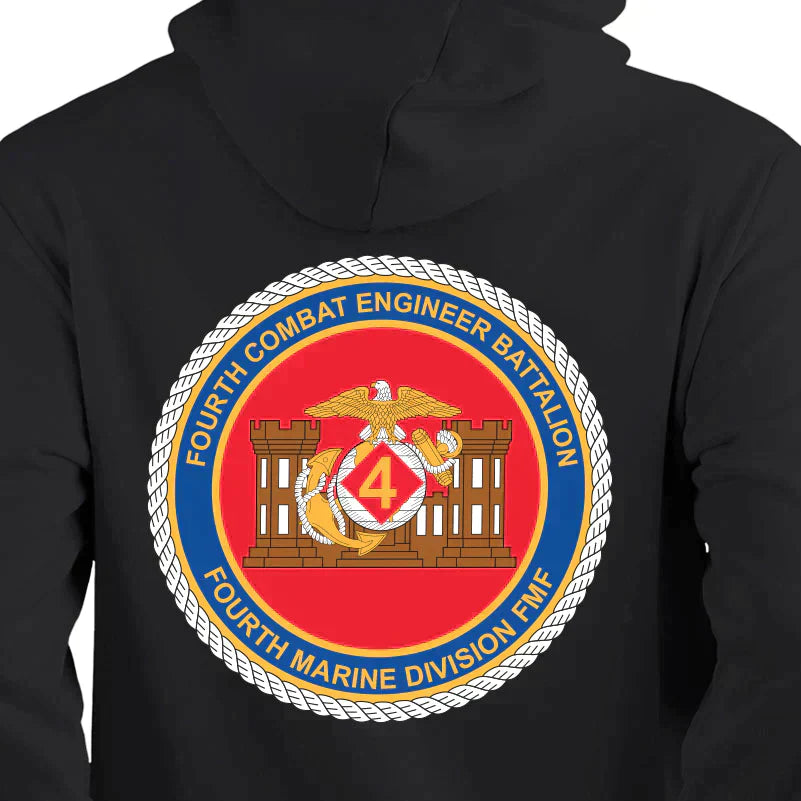 4th CEB USMC Unit hoodie, 4th CEB logo sweatshirt, USMC gift ideas for men, Marine Corp gifts men or women