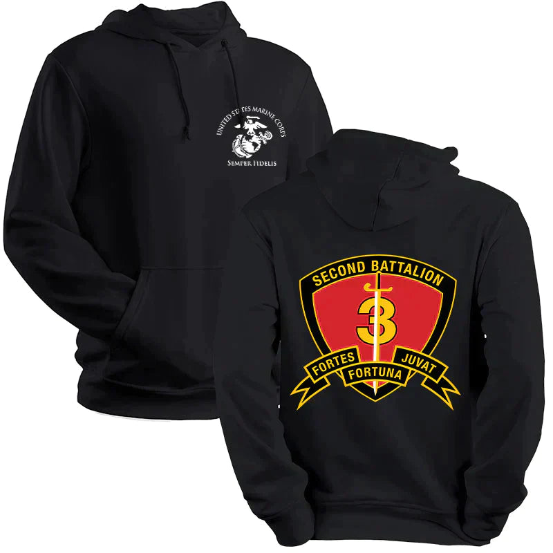 2nd Bn 3rd Marines USMC Unit hoodie, 2dBn 3rd Marines logo sweatshirt, USMC gift ideas, Marine Corp gifts women or men, USMC unit logo gear, USMC unit logo sweatshirts