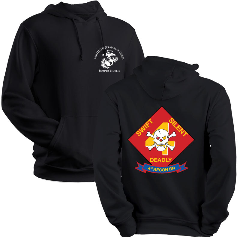 4th Reconnaissance Battalion Marines Unit Logo Black Sweatshirt