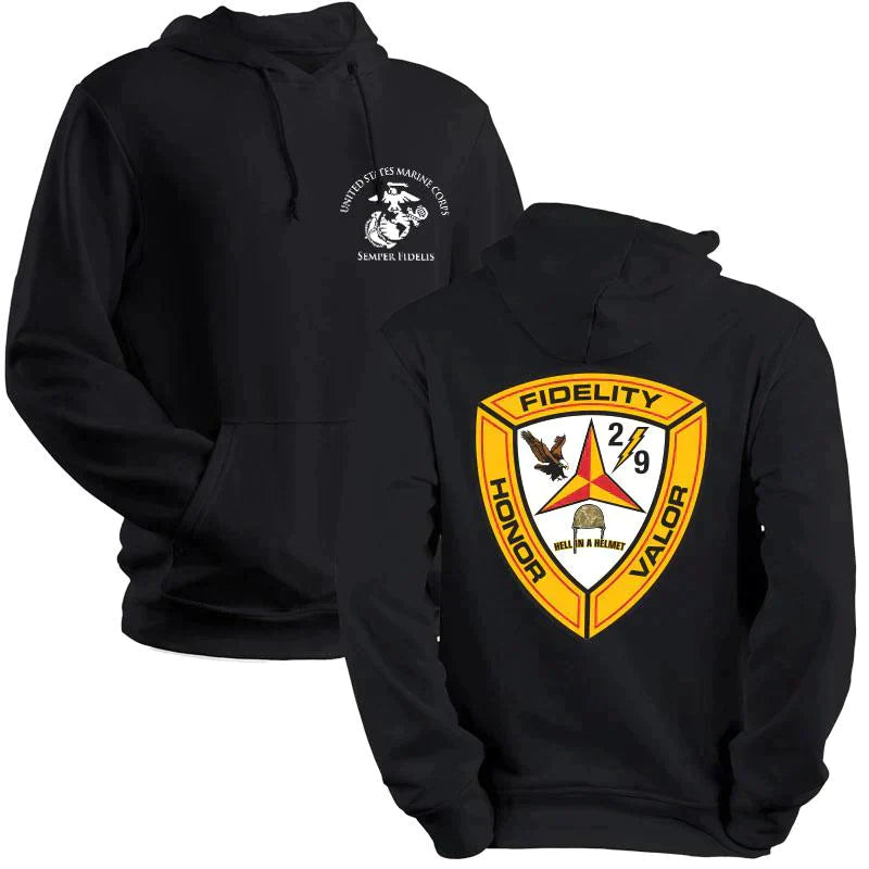 2nd Bn 9th Marines USMC Unit hoodie, 2dBn 9th Marines logo sweatshirt, USMC gift ideas, Marine Corp gifts women or men, USMC unit logo gear, USMC unit logo sweatshirts