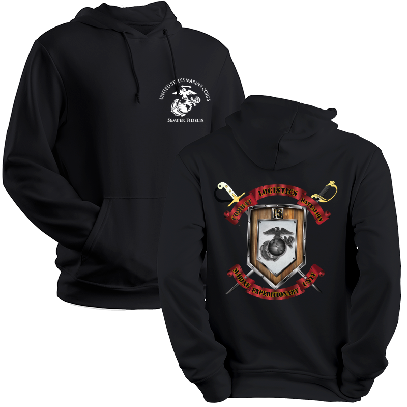 Combat Logistics Battalion 15 USMC Unit hoodie, CLB-15 USMC Unit Logo sweatshirt, USMC gift ideas, Marine Corp gifts women or men, USMC unit logo gear, USMC unit logo sweatshirts