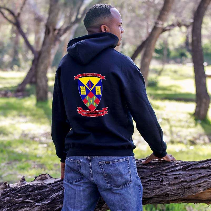 2nd Bn 5th Marines USMC Unit hoodie, 2dBn 5th Marines logo sweatshirt, USMC gift ideas, Marine Corp gifts women or men, USMC unit logo gear, USMC unit logo sweatshirts