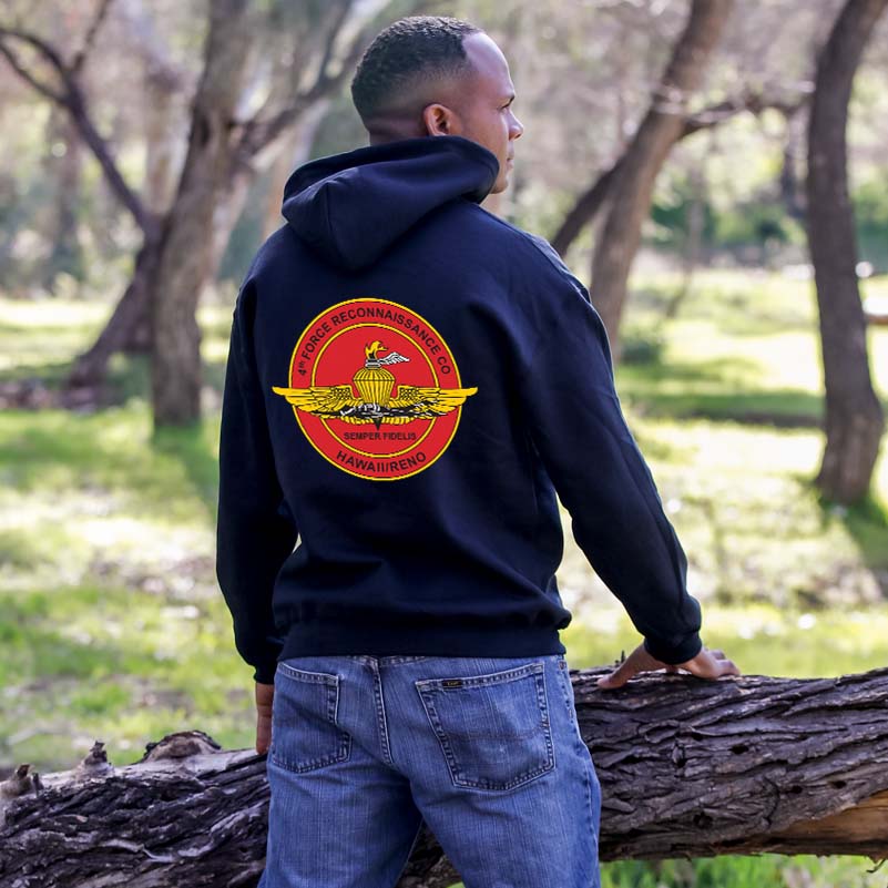 4th Force Reconnaissance Company Marines Unit Logo Black Sweatshirt