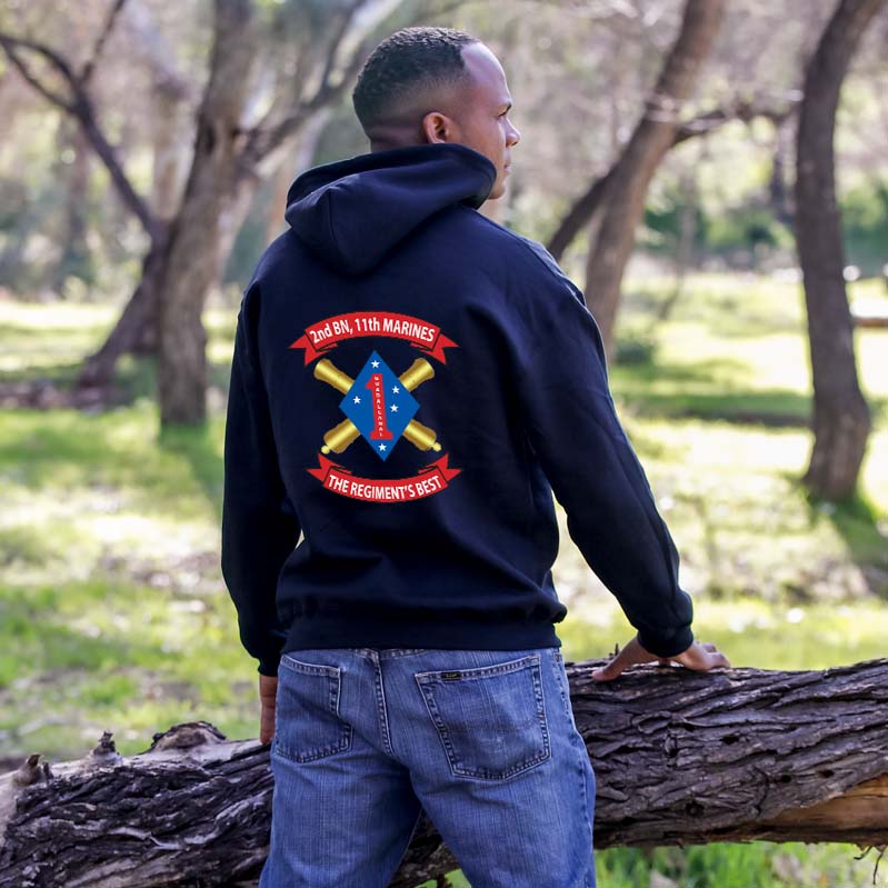 2nd Bn 11th Marines USMC Unit hoodie, 2d Bn 11th Marines logo sweatshirt, USMC gift ideas for men, Marine Corp gifts men or women