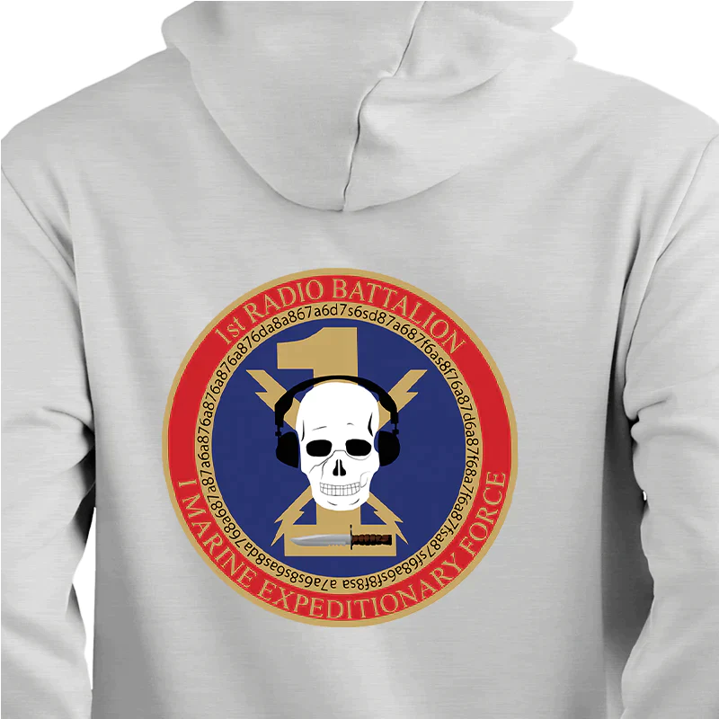 1st Radio Battalion Unit Hoodie, 1st Radio Battalion I Mef USMC Unit Hoodie, USMC Unit Hoodie, 1st Radio Battalion USMC