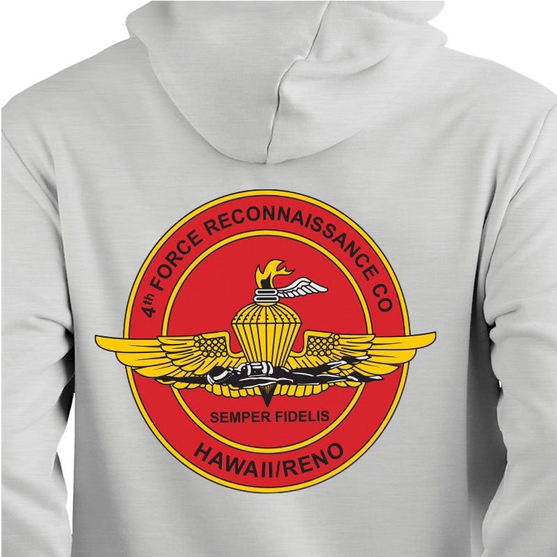 4th Force Reconnaissance Company Marines Unit Logo Heather Grey Sweatshirt