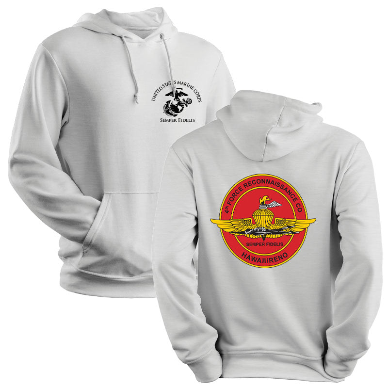 4th Force Reconnaissance Company Marines Unit Logo Heather Grey Sweatshirt