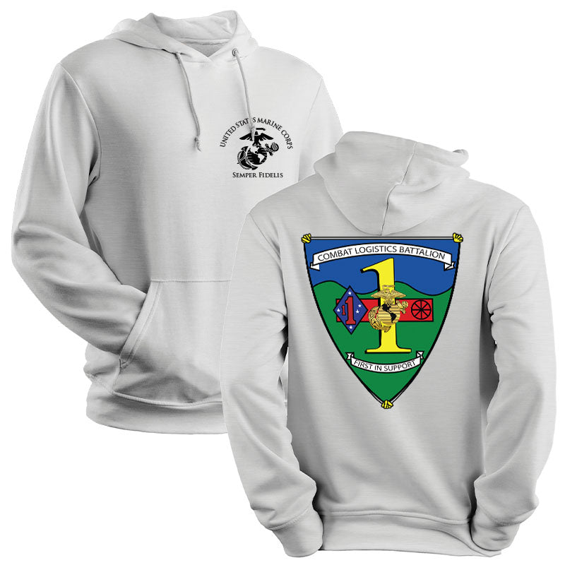 Combat Logistics Battalion USMC Unit hoodie, CLB-1 logo sweatshirt, USMC gift ideas for men, Marine Corp gifts men or women