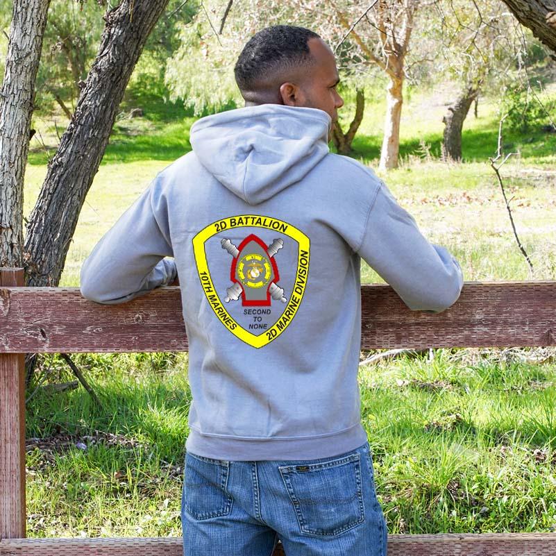 2nd Bn 10th Marines USMC Unit hoodie, 2d Bn 10th Marines logo sweatshirt, USMC gift ideas for men, Marine Corp gifts men or women 2nd Bn 10th Marines