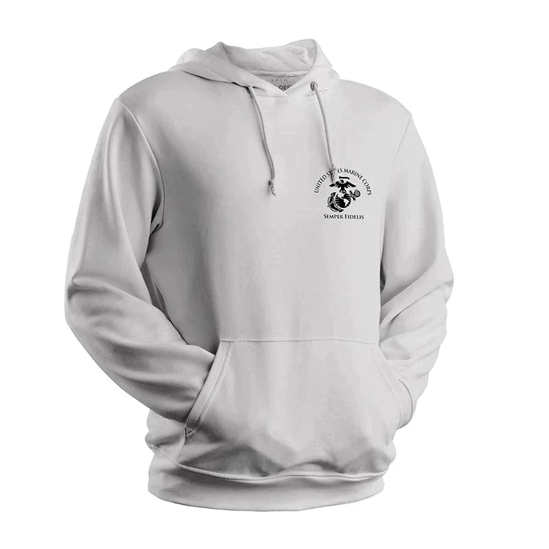 Heather Grey USMC Hoodie Sweatshirt