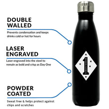 Load image into Gallery viewer, 1st Marine Division USMC Unit logo water bottle, First Marine Division Unit Logo hydroflask, 1st MARDIV USMC Unit, Marine Corps gift ideas, USMC Gifts for women 17 oz Water bottle
