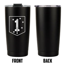 Load image into Gallery viewer, 1st MSOB USMC Unit logo tumbler, 1st Marine Special Forces coffee cup, 1st MSOB USMC, Marine Corp gift ideas, USMC Gifts for women 
