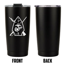 Load image into Gallery viewer, 1st Battalion 8th Marines (1/8) USMC Unit logo tumbler, First Battalion Eighth Marines coffee cup, First Battalion Eighth Marines USMC, Marine Corp gift ideas, USMC Gifts for women 20 Oz Tumbler
