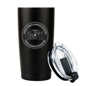 4th Combat Engineer Battalion (4th CEB) USMC Unit logo tumbler, 4th CEB coffee cup, 4th CEB USMC, Marine Corp gift ideas, USMC Gifts for men or women 20 Oz Tumbler
