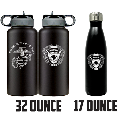 Third Battalion Fourth Marines Unit Logo water bottle, 3d Bn 4th Marines hydroflask, 3/4 Marines, USMC, Marine Corp gift ideas, USMC Gifts for men or women 