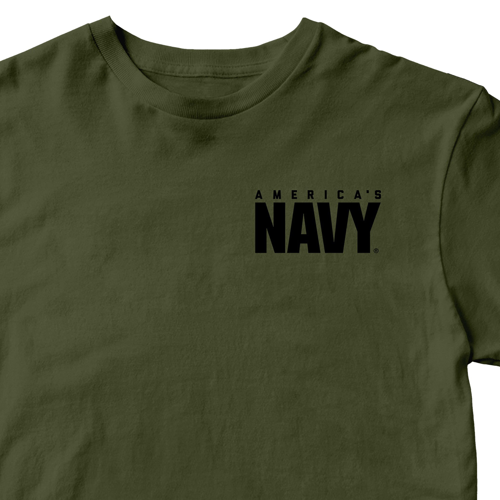 Green t-shirt with 'America's Navy' chest seal